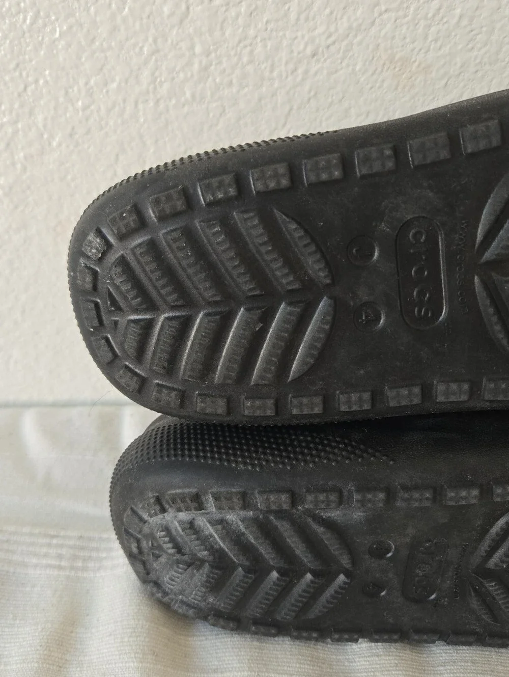 Juniors Crocs Classic Crush Platform Croc‎ Clog Sandals Size 4J Black Shoes